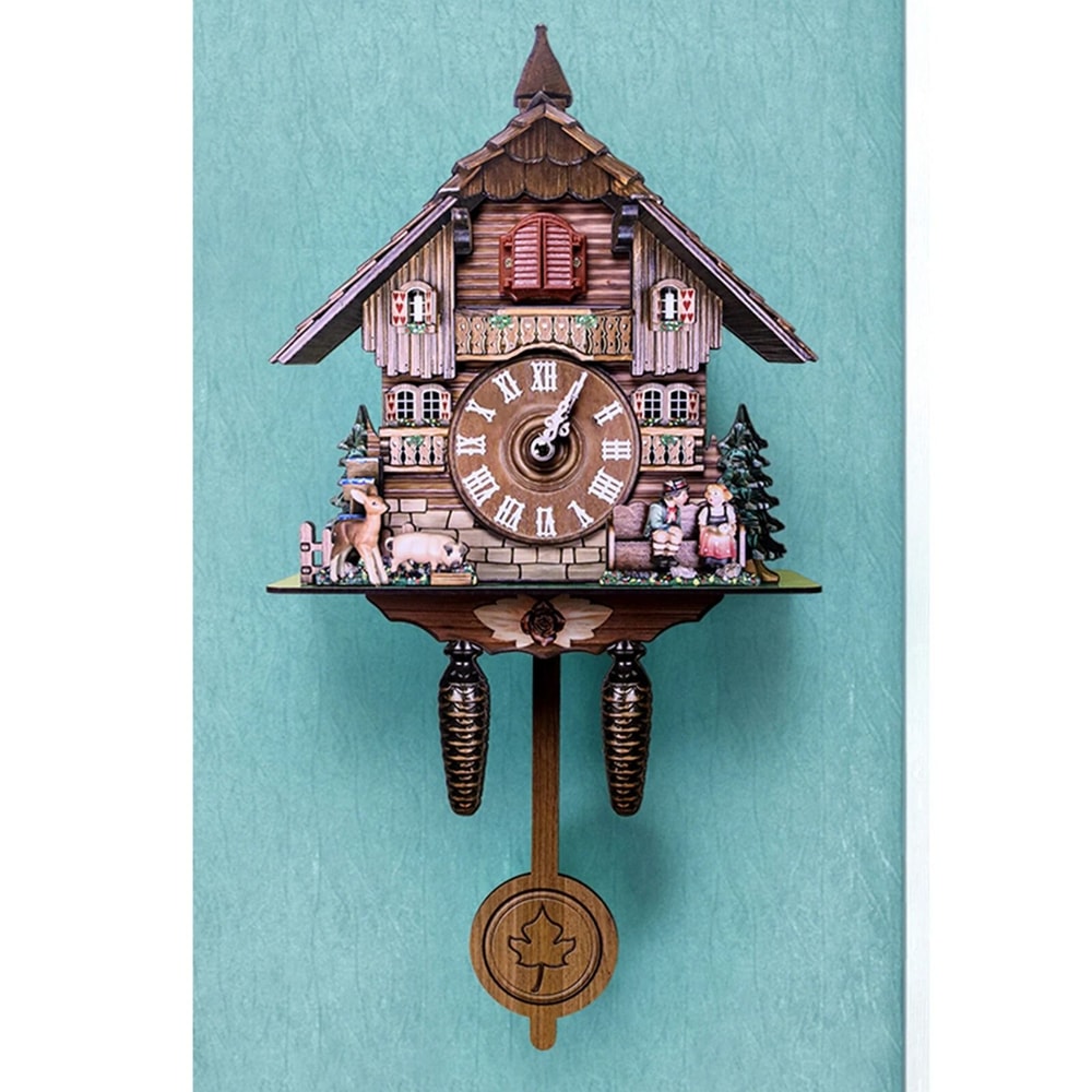 Elegant Vintage Cuckoo Wall Clock With Black Forest Design And Singing Feature 2