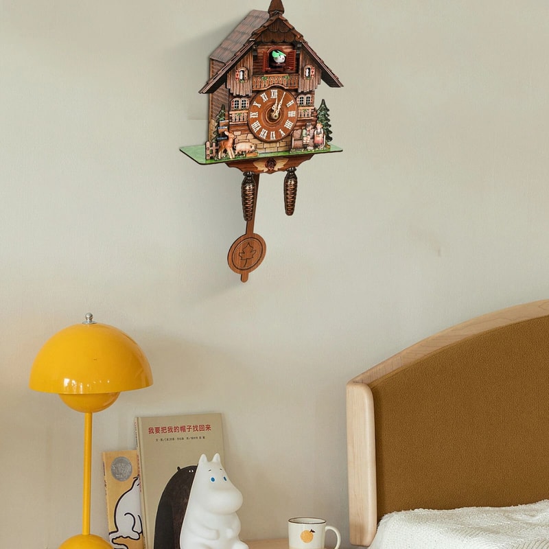 Elegant Vintage Cuckoo Wall Clock With Black Forest Design And Singing Feature 3