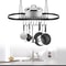 Oval Pot And Pan Rack For Ceiling Wall Mounted Storage With Hooks 2