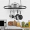 Oval Pot And Pan Rack For Ceiling Wall Mounted Storage With Hooks 3