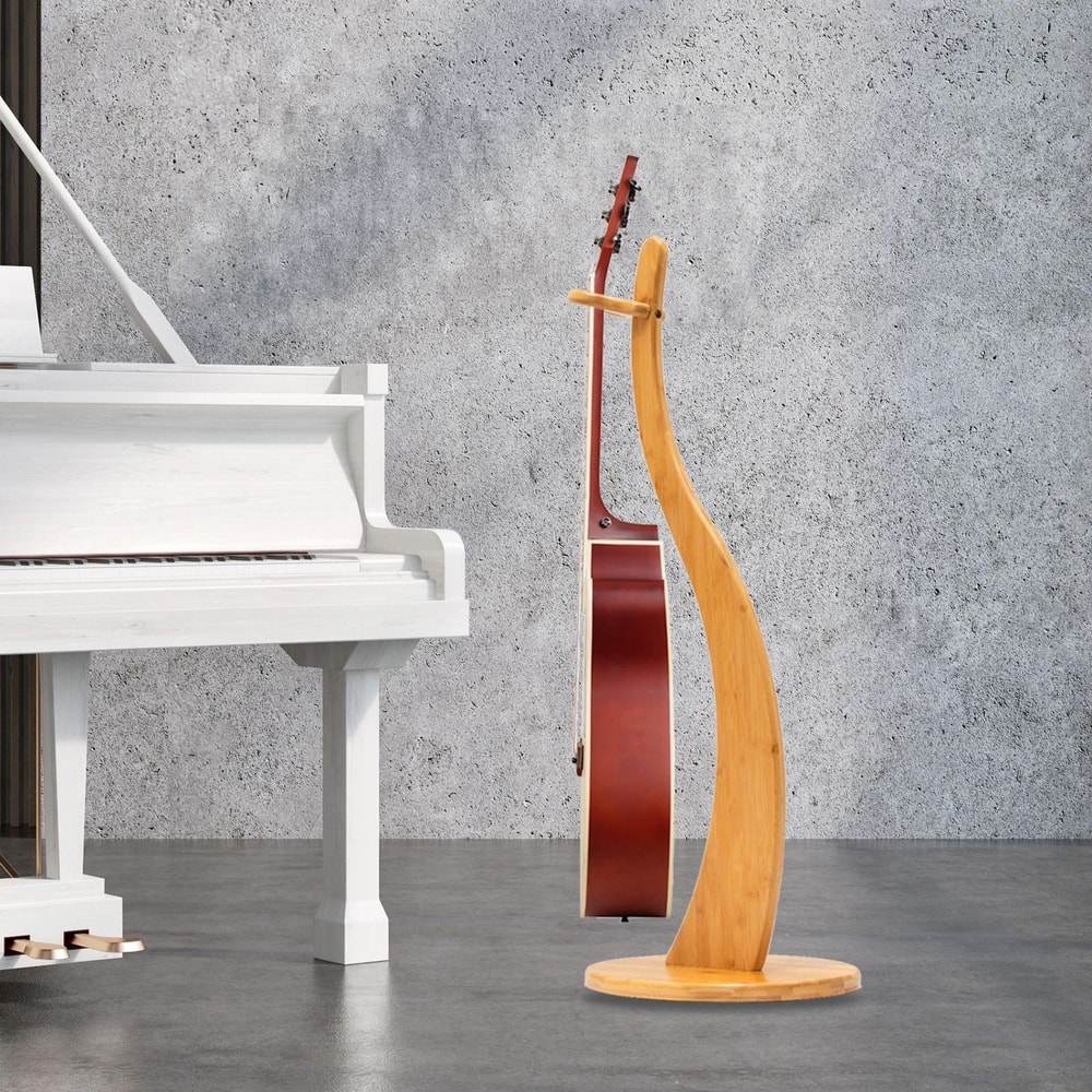 Guitar Floor Stand Bamboo Stand For Ukulele And Guitar Support 9