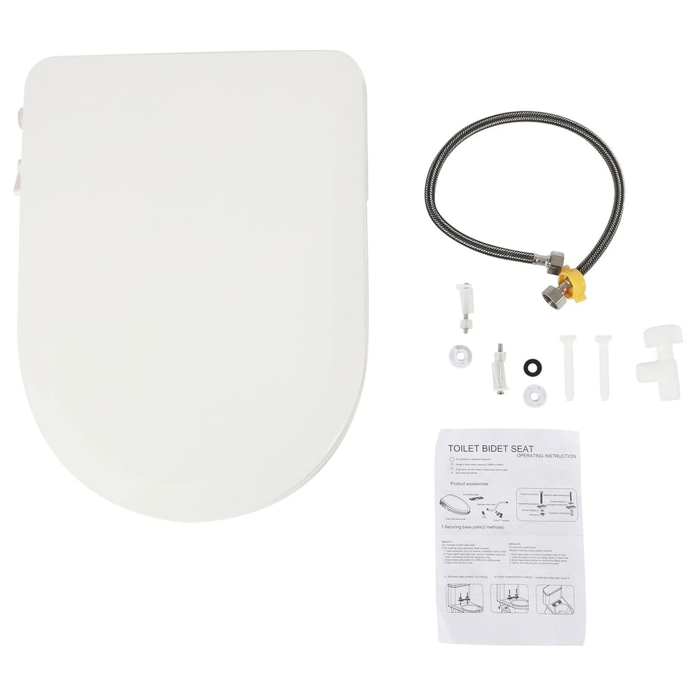 Bidet Fresh Water Spray Kit NonElectric Toilet Seat Attachment With Dual Nozzle 8