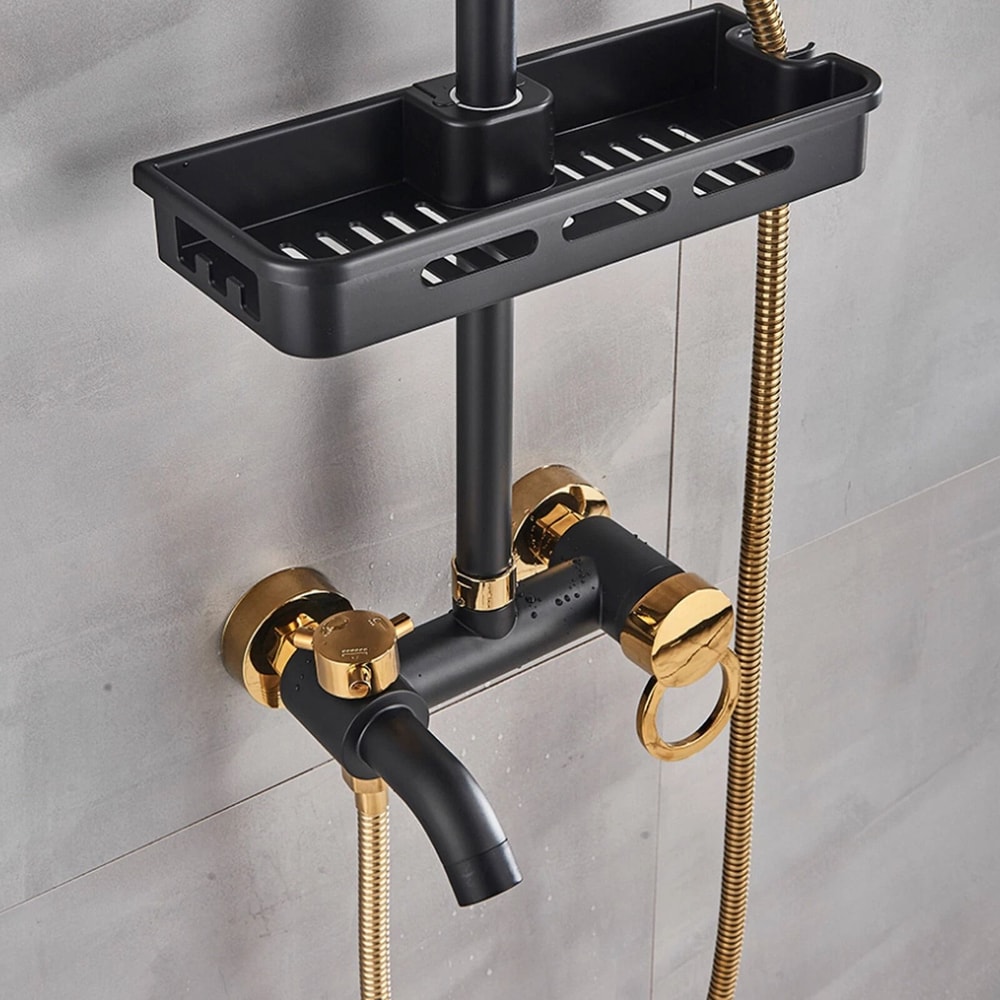 Rain Shower Head Combo Function Exposed Shower Faucet System 8