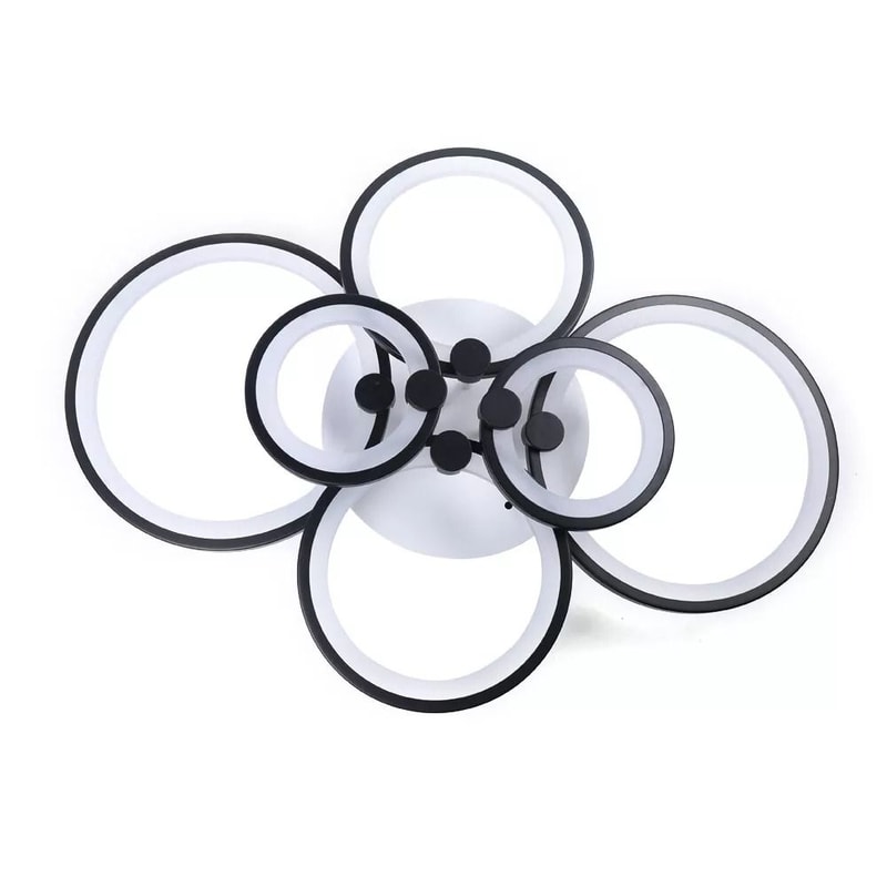 Acrylic Pendant Lamp 6 Heads Modern LED Ceiling Light Fixture Black 1