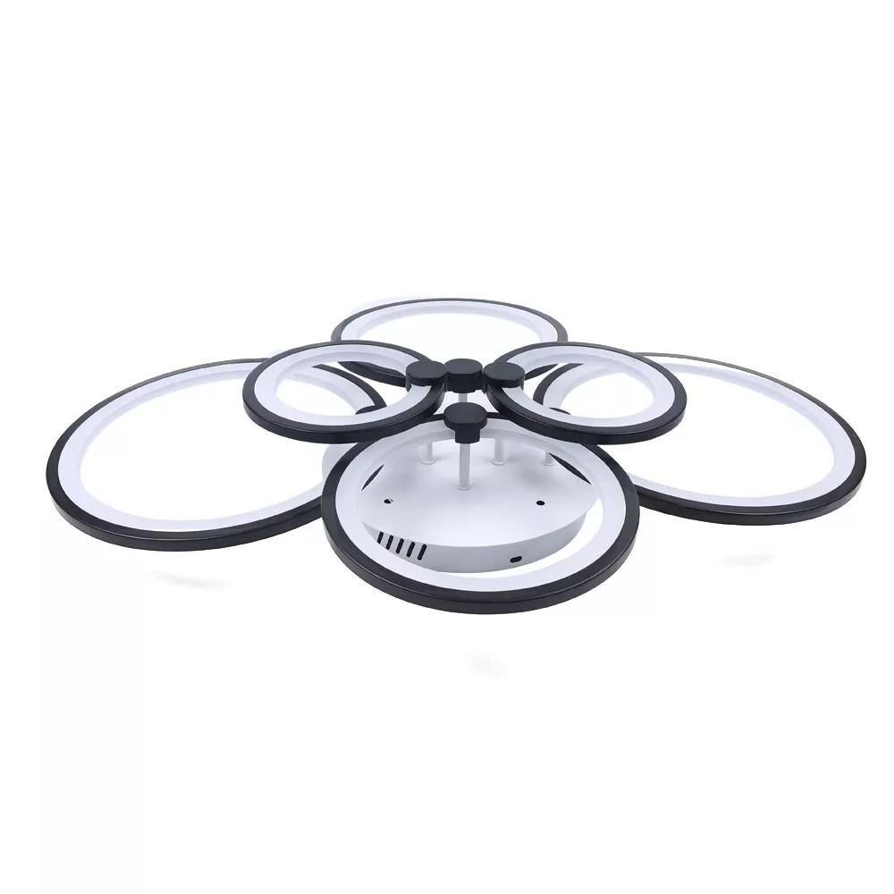 Acrylic Pendant Lamp 6 Heads Modern LED Ceiling Light Fixture Black 10