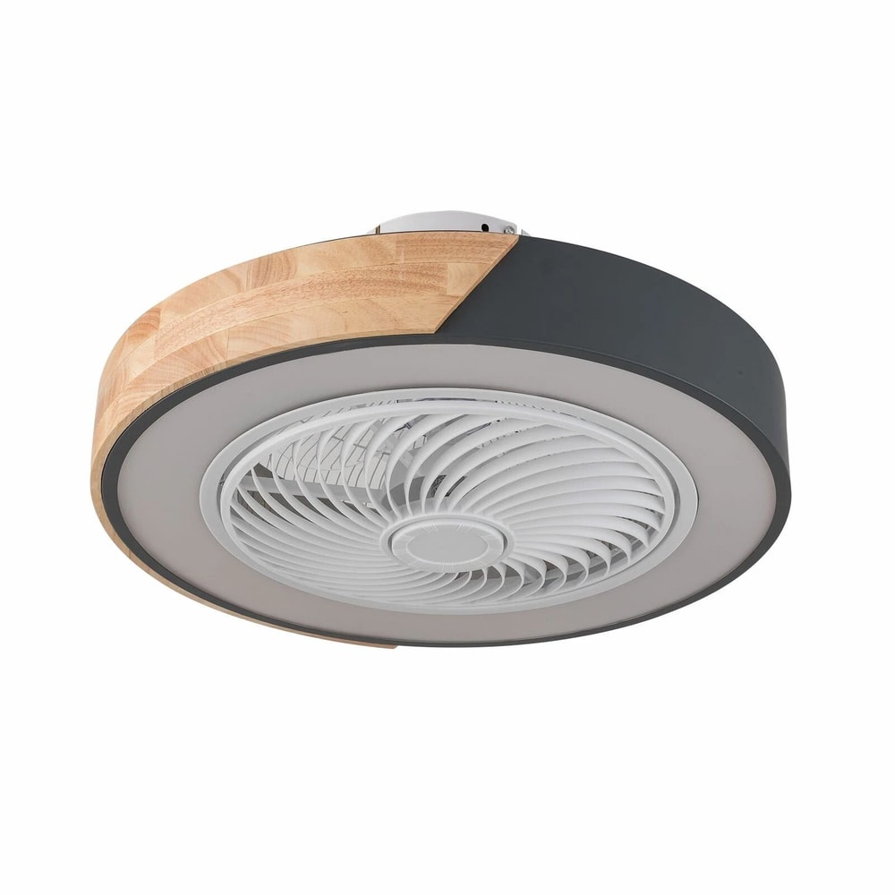 Flush Mount Ceiling Fan With Remote Modern LED Light Dimmable Chandelier 2