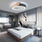 Flush Mount Ceiling Fan With Remote Modern LED Light Dimmable Chandelier 6