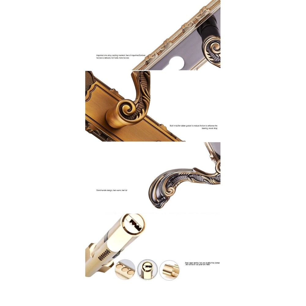 Antique Euro Security Entry Lever Door Lockset Dual Knob With Keys 8