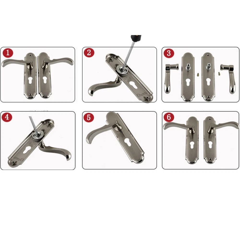 Antique Euro Security Entry Lever Door Lockset Dual Knob With Keys 9