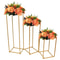 Elegant Gold Wedding Flower Stand Set Plating Floral Decor Vase Floor Column Stand 4