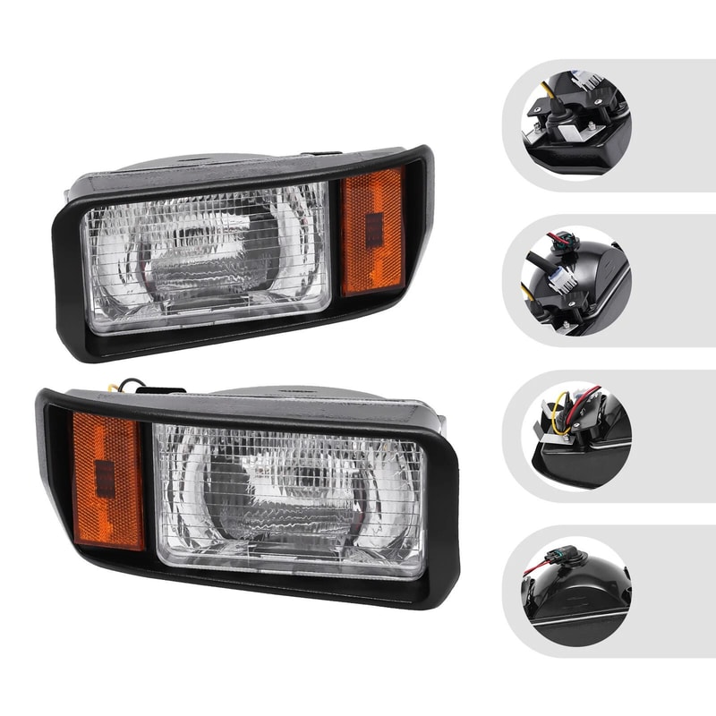 Golf Cart Up Halogen Headlights Headlamps For Club Car DS Turf Carryall 9