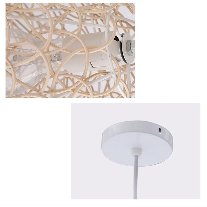 Fish Shape Lantern Chandelier Rattan Chandelier Hanging Ceiling Lamp 2