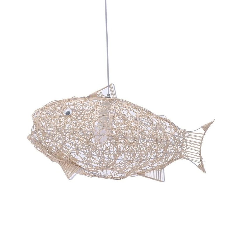 Fish Shape Lantern Chandelier Rattan Chandelier Hanging Ceiling Lamp 7