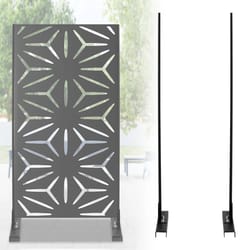 outdoor privacy screen stand, metal decorative patio fence for yard protection
