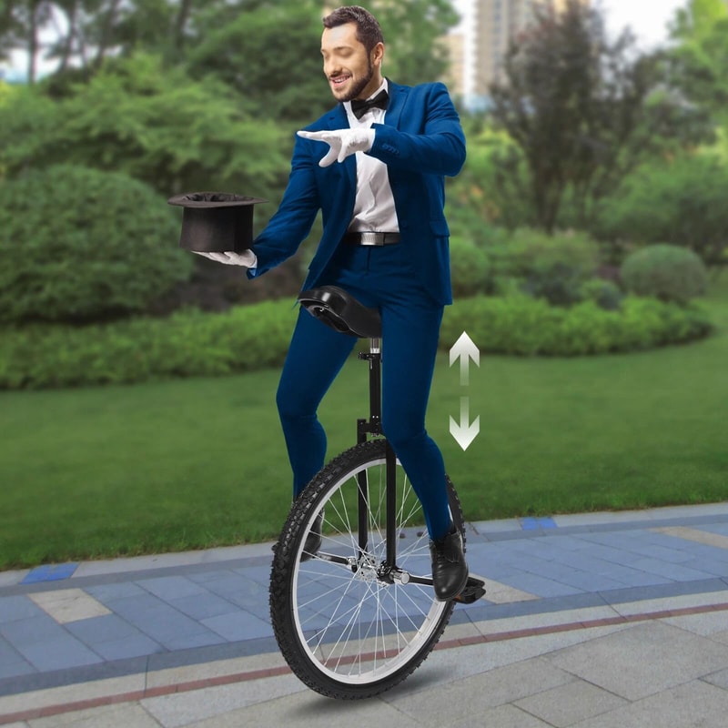 Adjustable Height Ride Bike Unicycle Steel Frame Bicycle For Unisex Adults 12