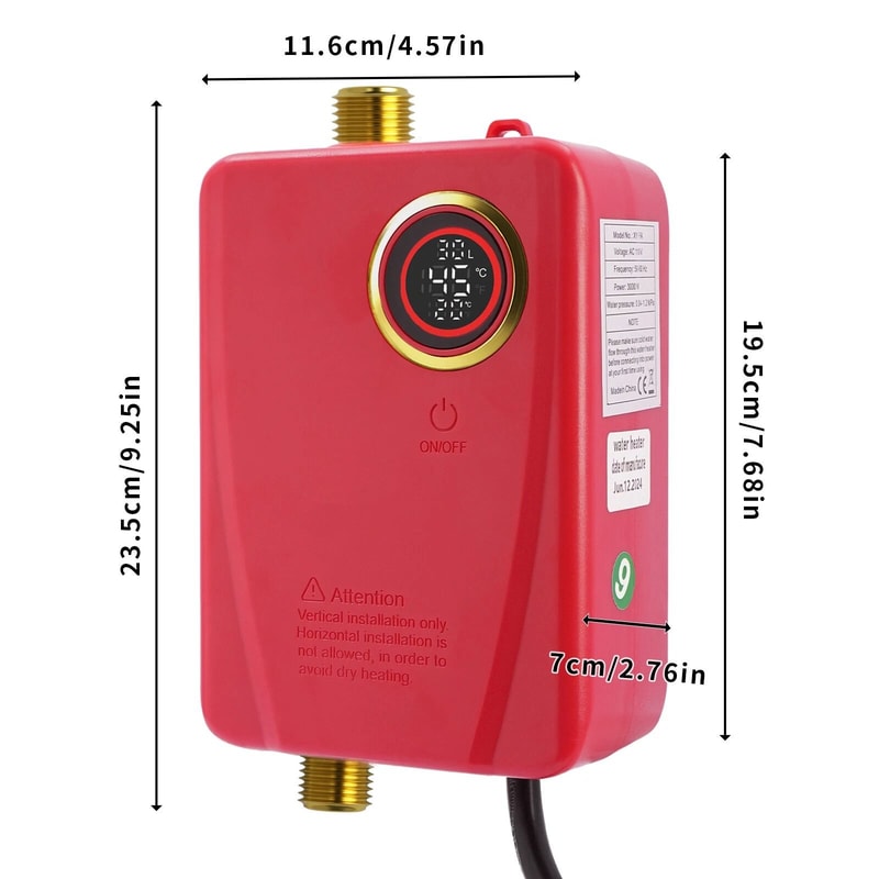 Portable Instant Hot Shower Heater Electric Tankless Water Heater For Kitchen 2