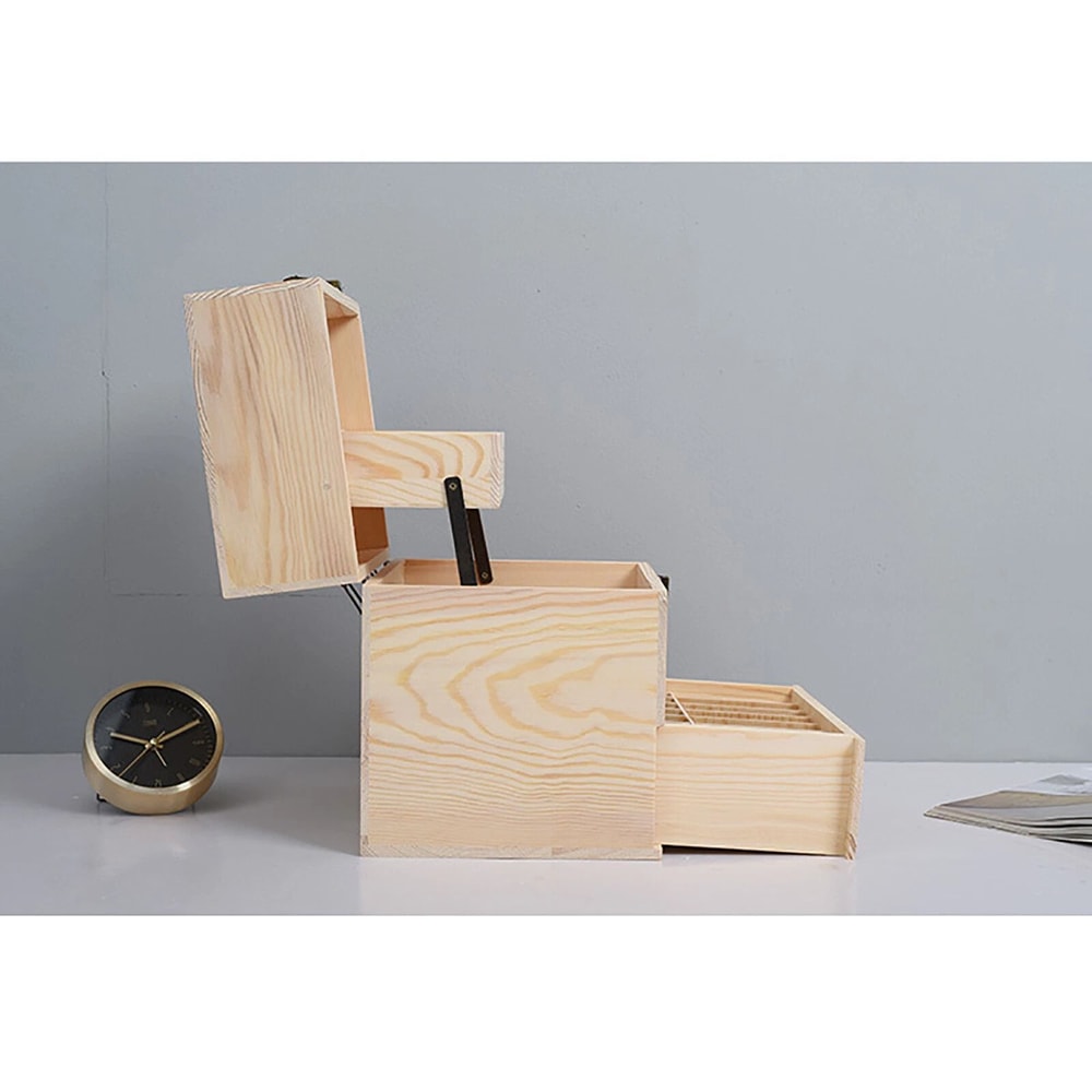 Wooden 3 Tiers Essential Oil Container Organizer Display Case 12