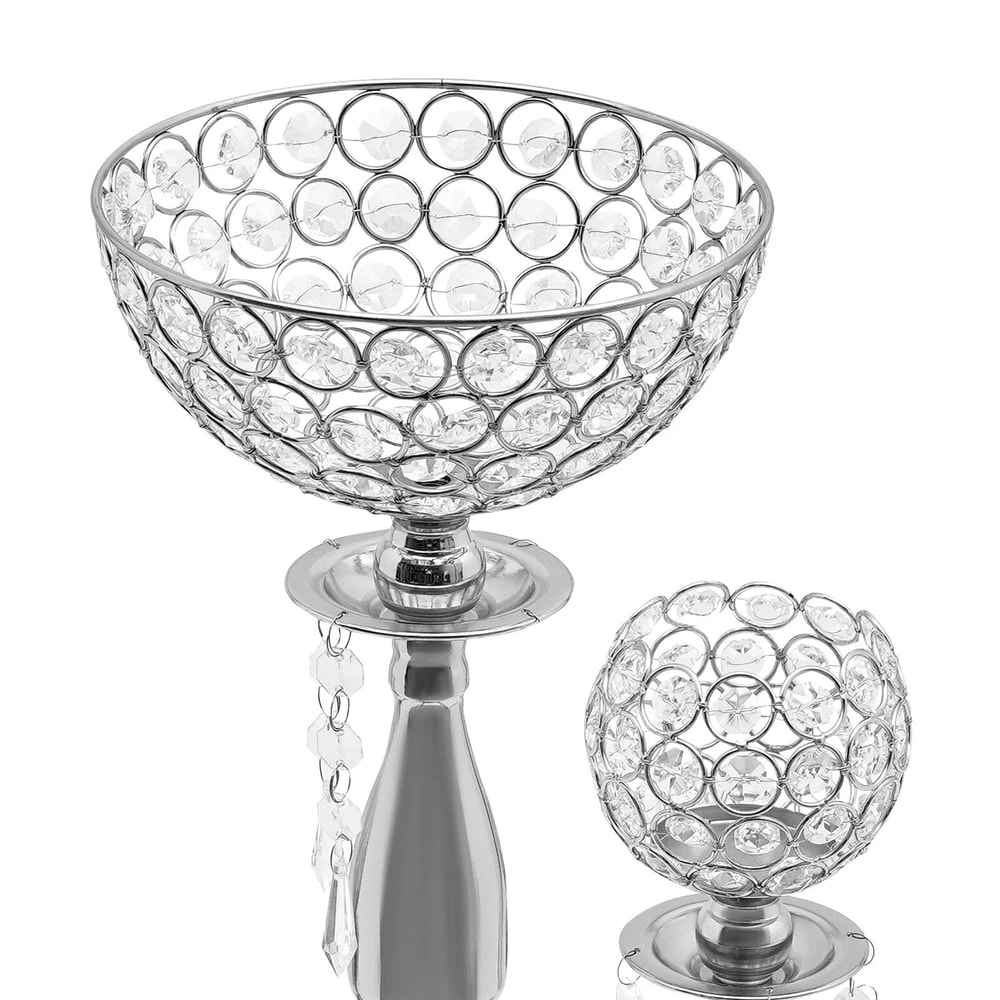 Elegant Glass Crystal Centerpiece 5 Arm Table Candelabra Votive Candle Stick Holder 5