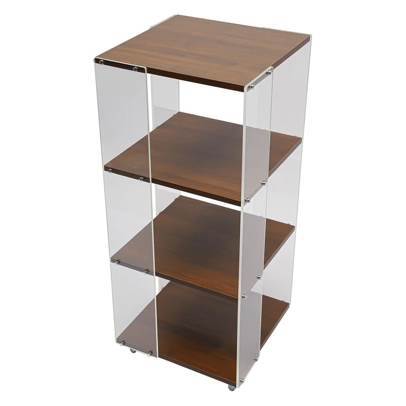 3 Tiers 360 Rotating Display Bookshelf Standing Corner Storage Rack Modern Bookcase 9