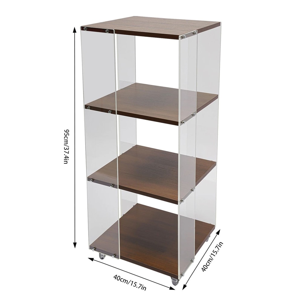 3 Tiers 360 Rotating Display Bookshelf Standing Corner Storage Rack Modern Bookcase 10