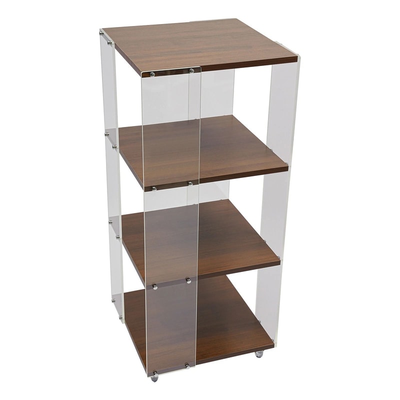 3 Tiers 360 Rotating Display Bookshelf Standing Corner Storage Rack Modern Bookcase 7