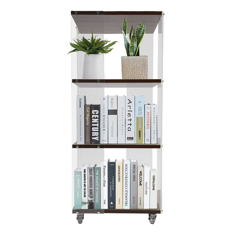 3 Tiers 360 Rotating Display Bookshelf Standing Corner Storage Rack Modern Bookcase 8