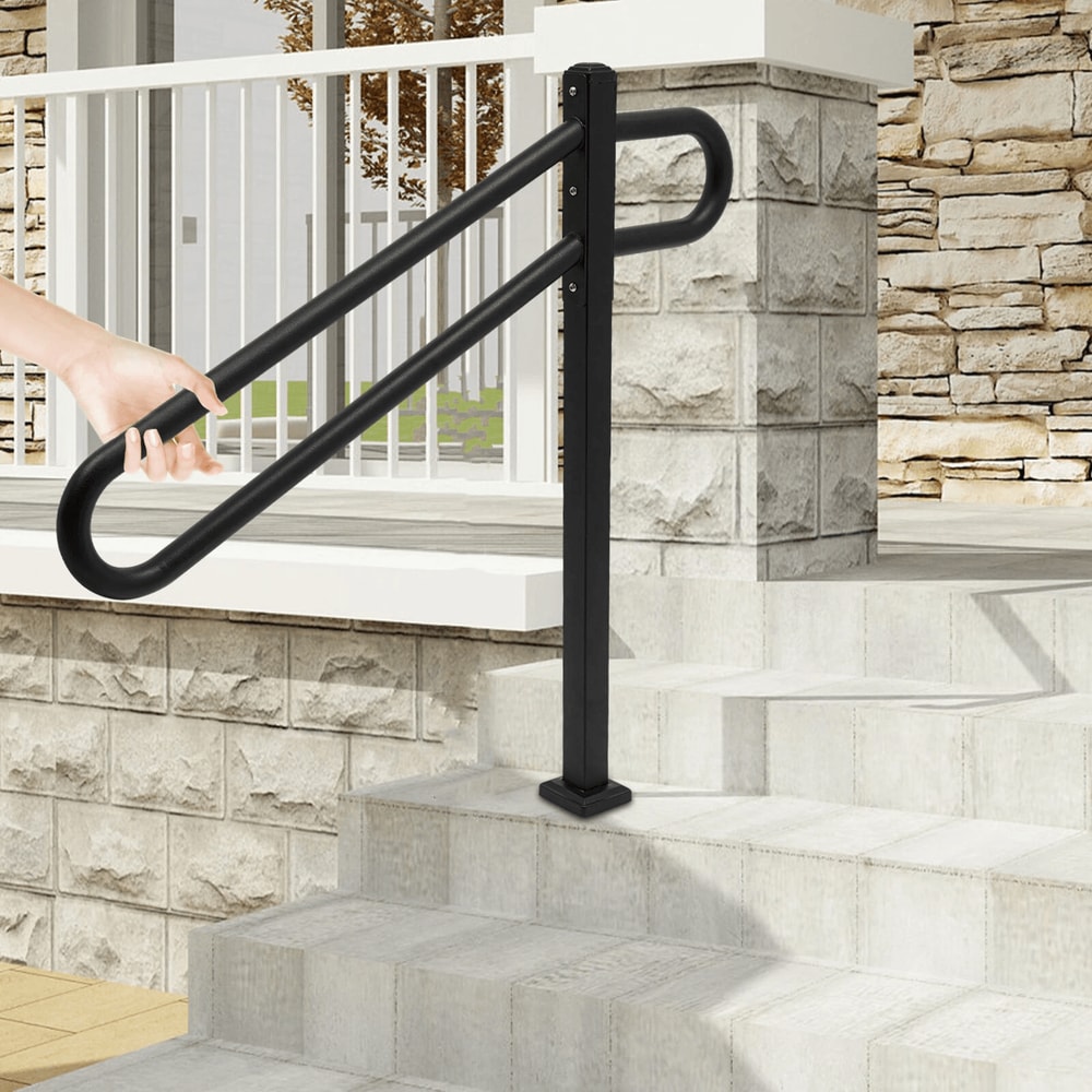 Safety Handrails Metal For Outdoor Steps 13 Step Stairs Antislip Design 0