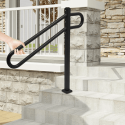 safety handrails metal for outdoor steps, 1-3 step stairs anti-slip design