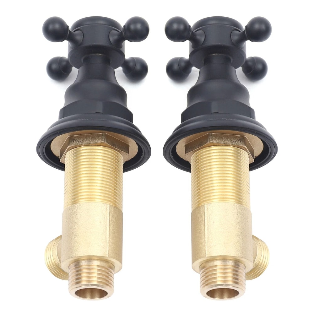 Black Shower Faucet System Combo Rainfall Shower Head Set W Mixer Valve Kit 2