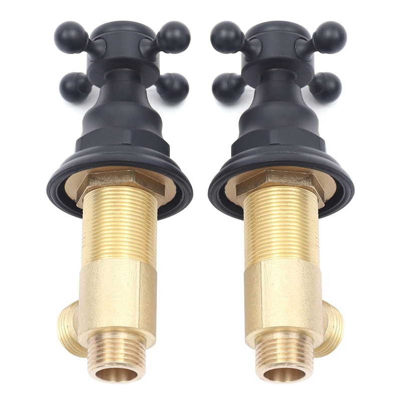 Black Shower Faucet System Combo Rainfall Shower Head Set W Mixer Valve Kit 2