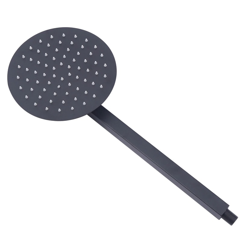 Black Shower Faucet System Combo Rainfall Shower Head Set W Mixer Valve Kit 7