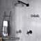 Black Shower Faucet System Combo Rainfall Shower Head Set W Mixer Valve Kit 8