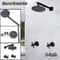 Black Shower Faucet System Combo Rainfall Shower Head Set W Mixer Valve Kit 9