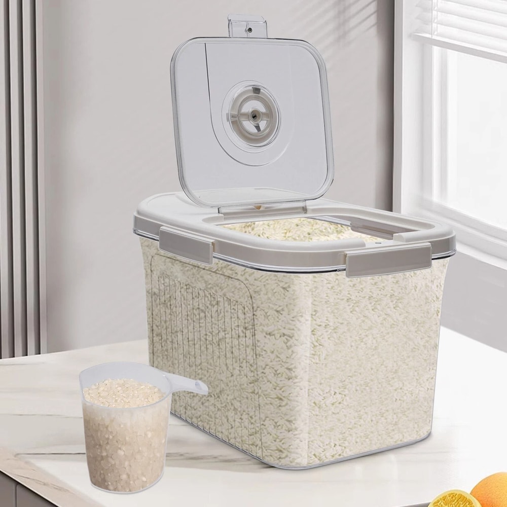 Food Flour Airtight Box Large Rice Storage Container Rice Dispenser With Cup 0