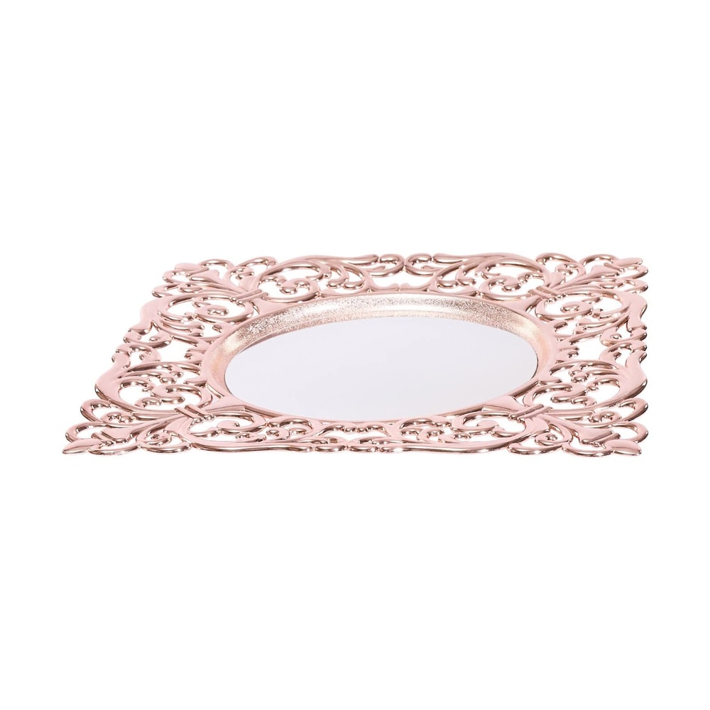 Embossed Rims Charger Plates Square Plastic Plates For Weddings 2