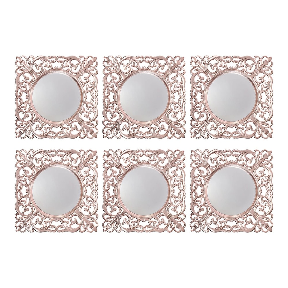 Embossed Rims Charger Plates Square Plastic Plates For Weddings 12