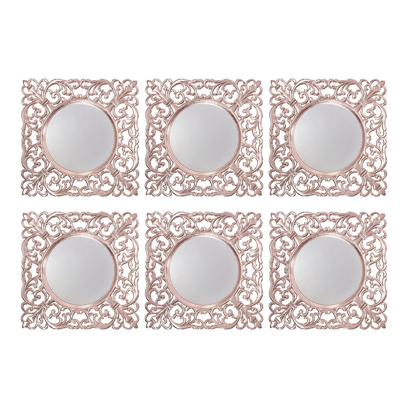 Embossed Rims Charger Plates Square Plastic Plates For Weddings 12