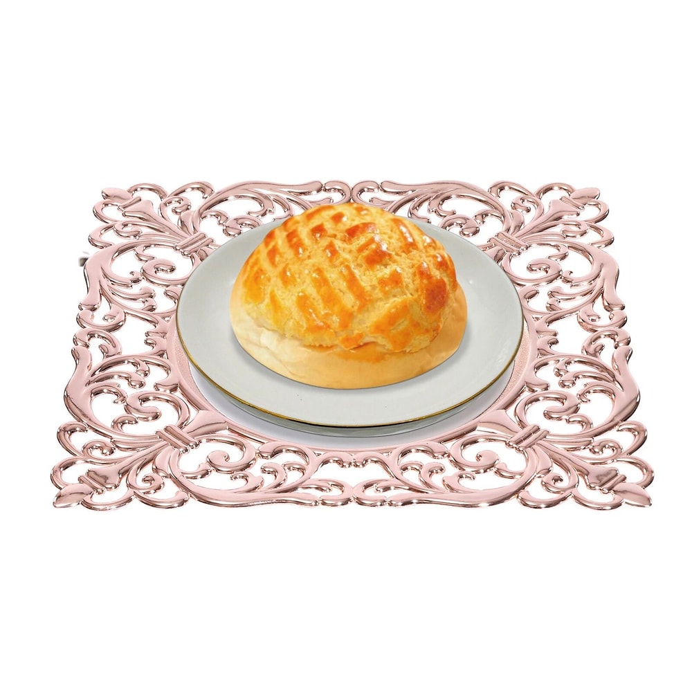 Embossed Rims Charger Plates Square Plastic Plates For Weddings 11