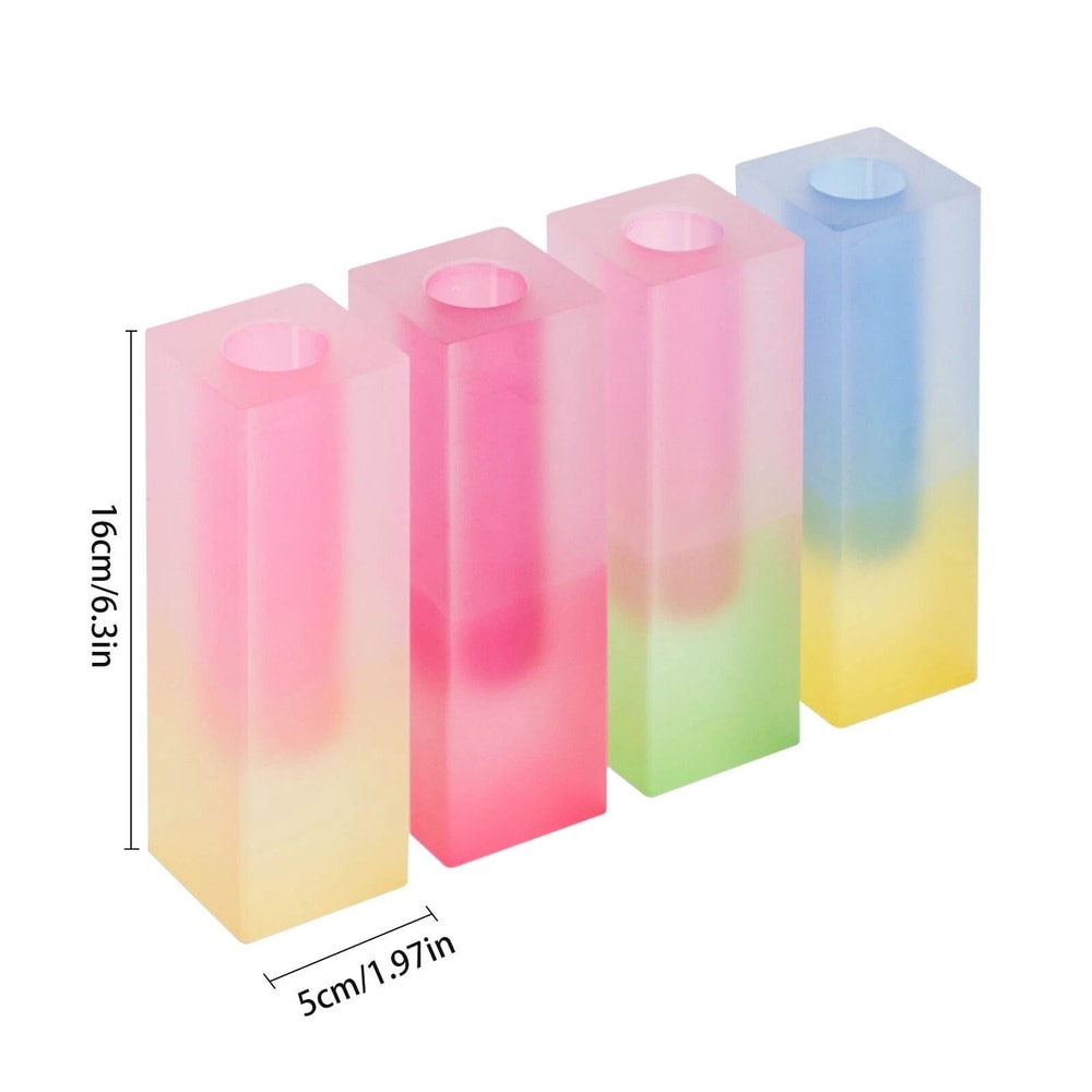 Gradient Color Acrylic Vase For Home Decor Desktop Flower Vase 6