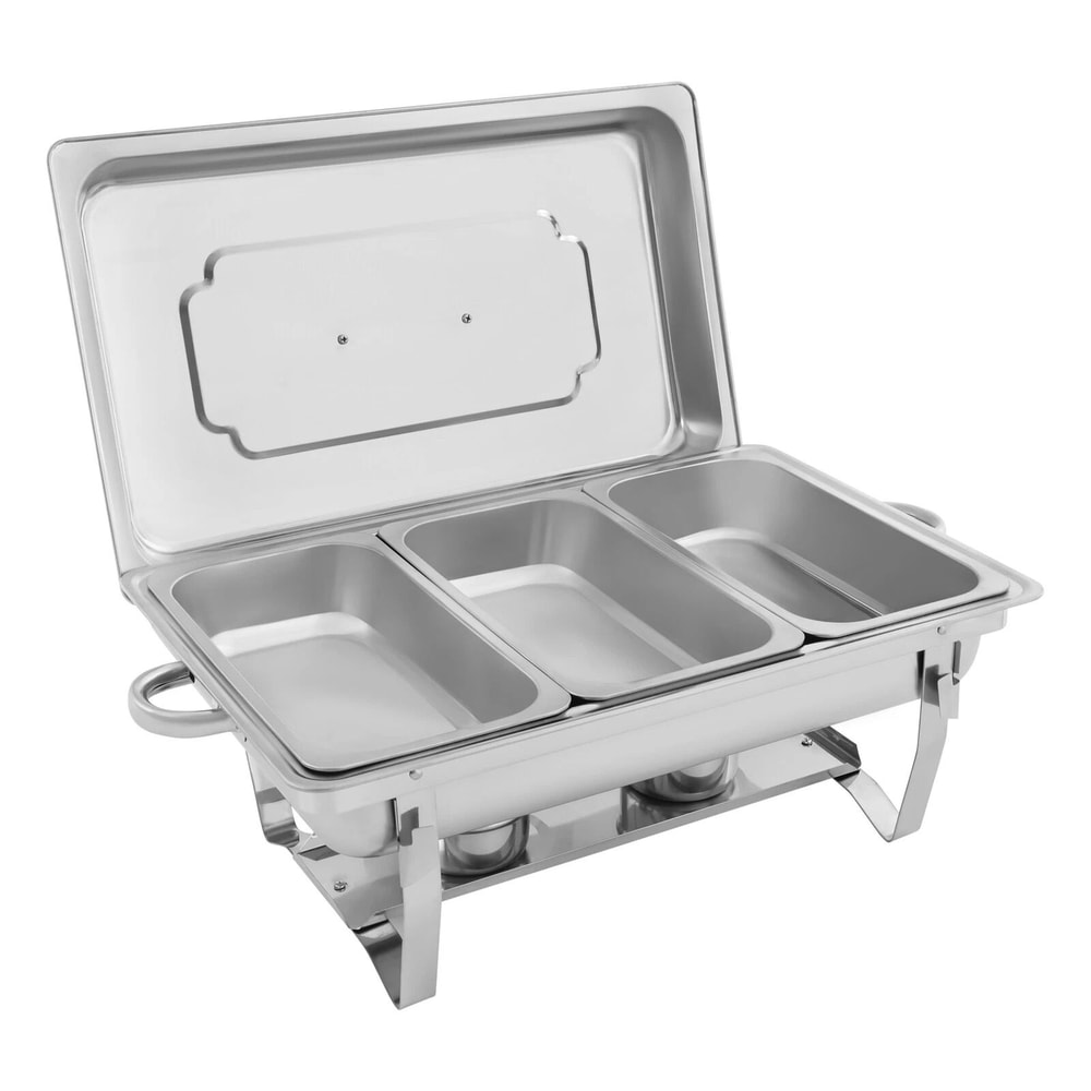 Stainless Steel Buffet Set 3 Pan Food Warmer With Lid Ideal For Catering Events 3