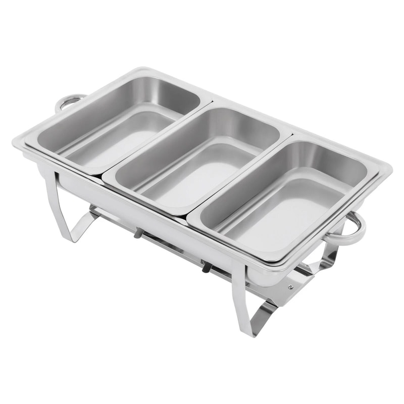 Stainless Steel Buffet Set 3 Pan Food Warmer With Lid Ideal For Catering Events 4