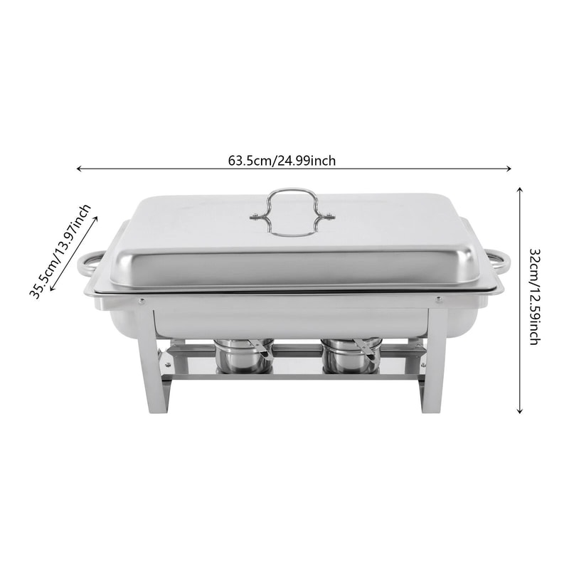 Stainless Steel Buffet Set 3 Pan Food Warmer With Lid Ideal For Catering Events 8