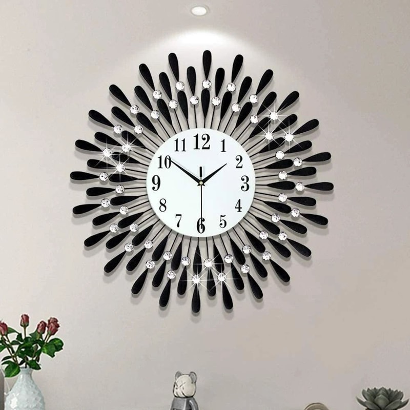 3D Metal Luxury Wall Clock Feather Wall Watch Home Decor For Living Room 10