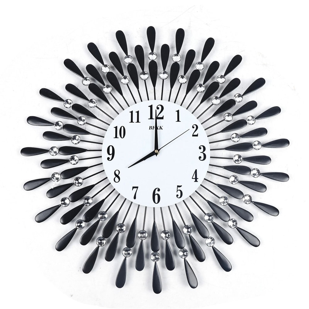 3D Metal Luxury Wall Clock Feather Wall Watch Home Decor For Living Room 4