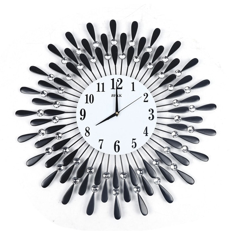 3D Metal Luxury Wall Clock Feather Wall Watch Home Decor For Living Room 4