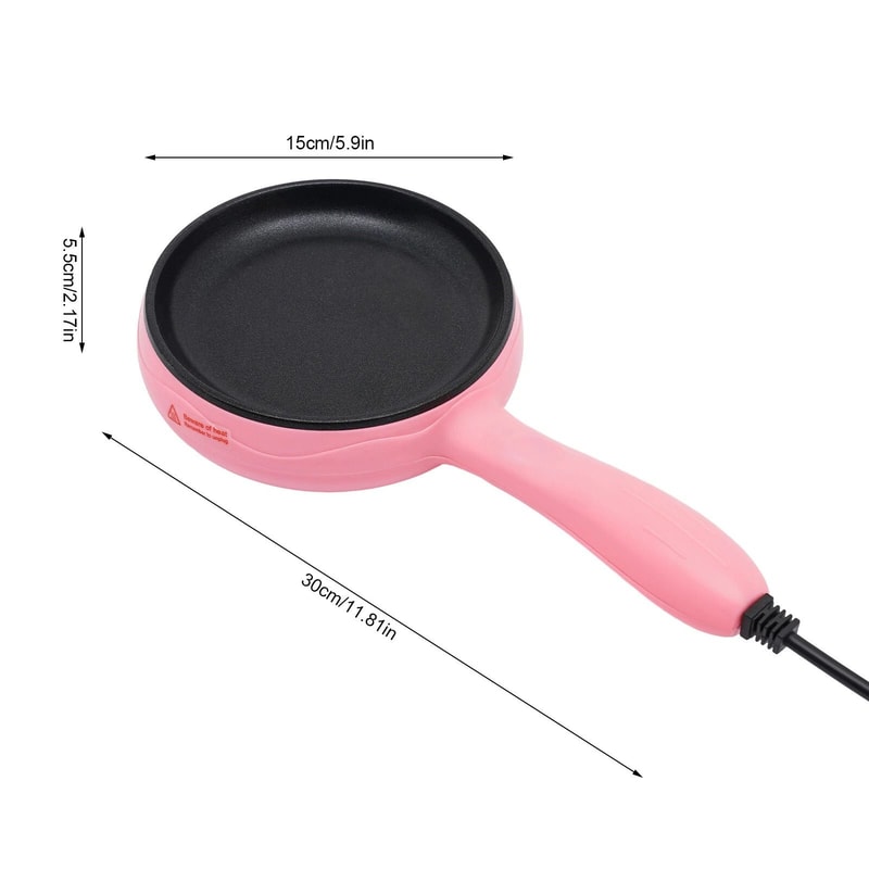 Pink Mini Frying Pan Electric Cuisine Skillet NonStick Electric Skillet 5