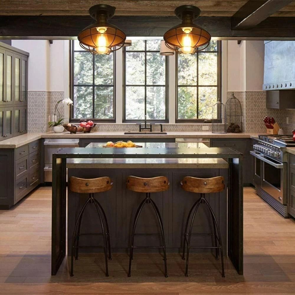 Industrial Pendant Light Farmhouse Style Hanging Ceiling Lamp Fixture For Dining Room 2