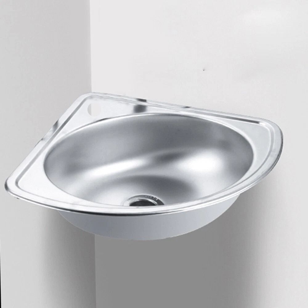 Triangle Corner Basin Stainless Bathroom Corner Sink Small Wall Mount Basin Sink 1