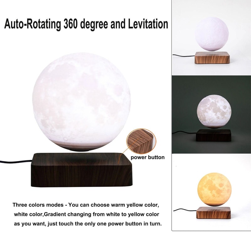 Levitating Floating Moon Lamp 3D Printing Magnetic Night Light Table Decor 7