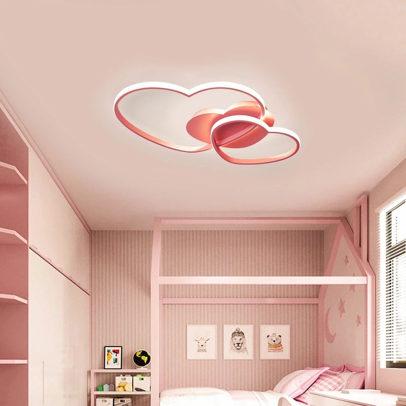 Romantic Heart Shape Chandelier Modern LED Ceiling Light Girls Room Lamp 6